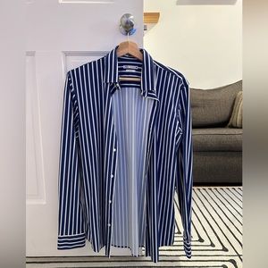 Zara Men’s Medium Button Down Dress Shirt Navy Blue